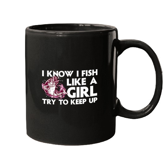 Fishing Fun For Women Girls Trout Angler Bass Fish Hunting Mugs