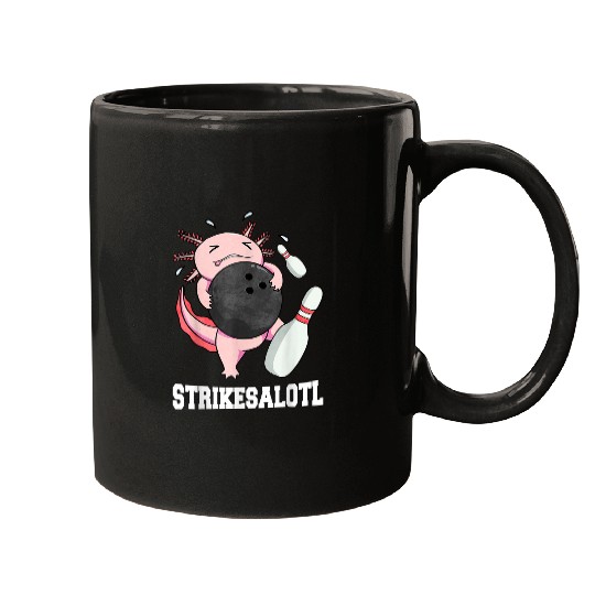 Sport Bowling Axolotls Funny Bowling Pun Strikesalotl Bowler Xolotl Mugs