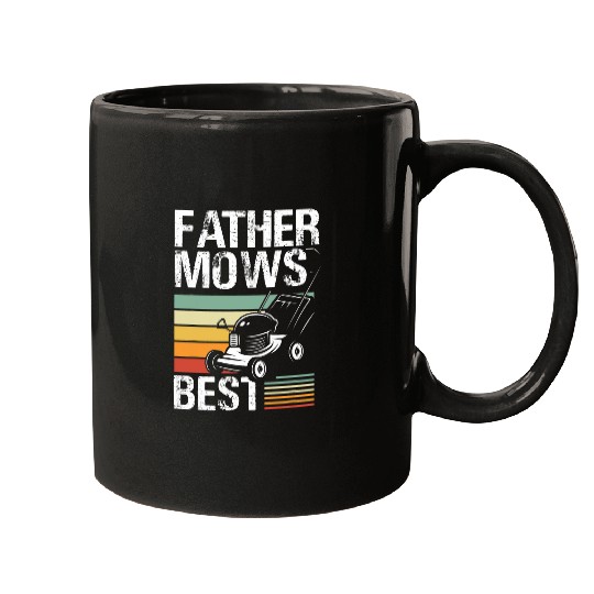 Lawn Mower Fun Mens Father Mows bests Lawn Mowing Gardener Mugs