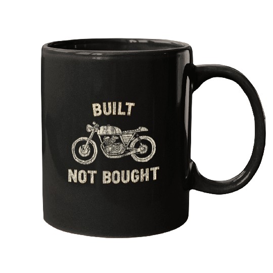 Cafe Racer Design Hand Drawn Motorcycle Built Not Bought Mugs