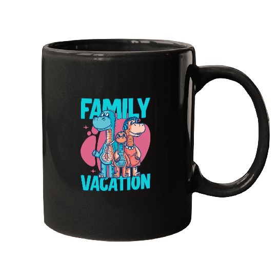 Dinosaur Pet Family Vacation Mugs