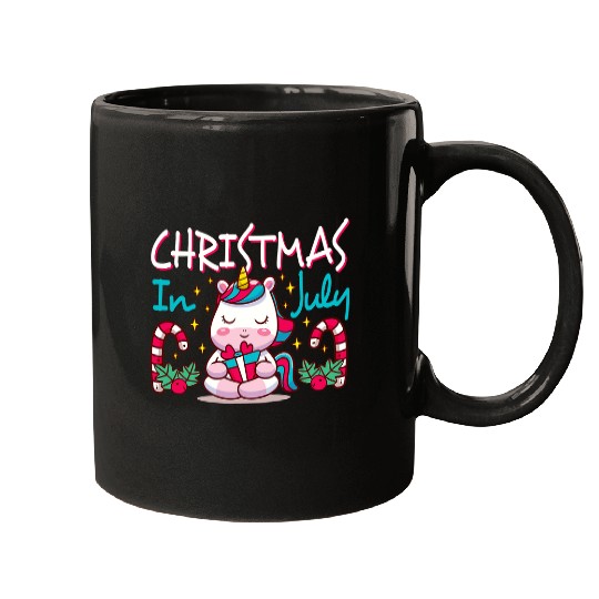 Unicorn Pet Funny Christmas in July Unicorn Christmas in July Mugs