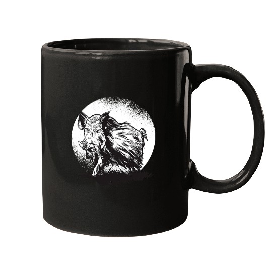 Pig Pet Night shift in pig sun wild boar hunting hunter Mugs