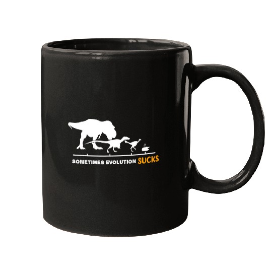 Chicken Pet Sometimes Evolution Sucks Dinosaur Velociraptor Chicken Life Mugs