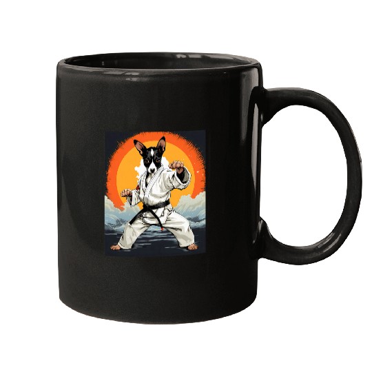 Rat Terrier Pet MMA Rat Terrier Dog Karate Mugs