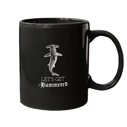 Shark Pet Lets Get Hammered Hammerhead Shark Funny Drinking 3 Mugs