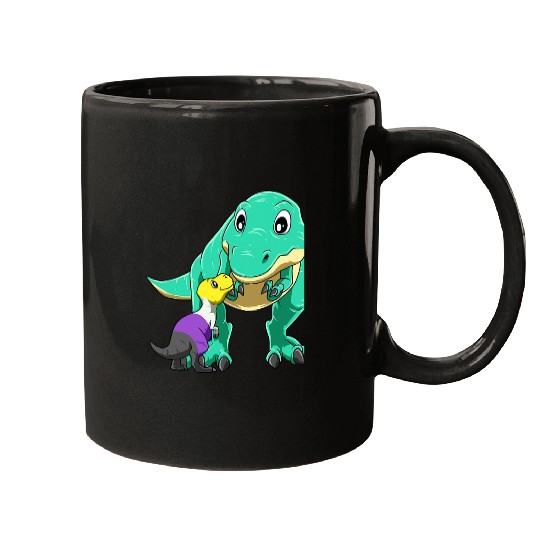 Dinosaur Pet Non Binary Pride TRex Mamasaurus Mugs