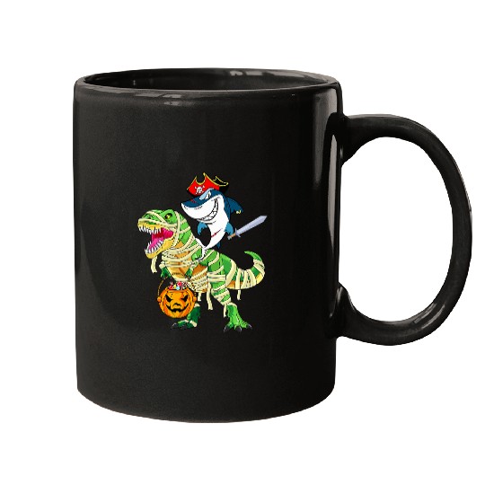 Dinosaur Pet Pirate Dinosaur T rexs Funny Tyrannosaurus Halloween Costume 4 Mugs