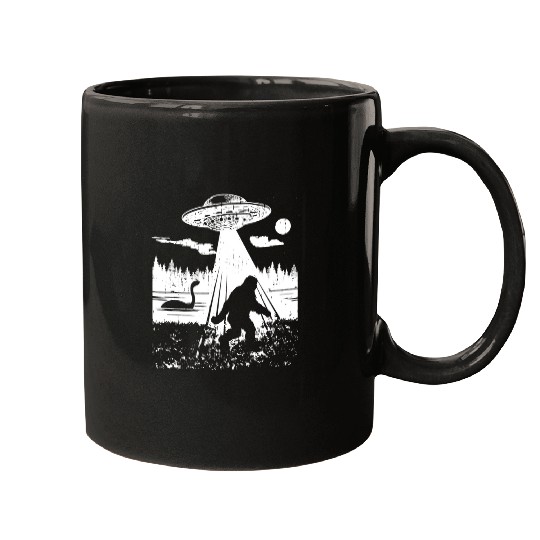 Bigfoot Pet Sasquatch Funny Bigfoot Hiking Yeti Loch Ness Monster Mugs