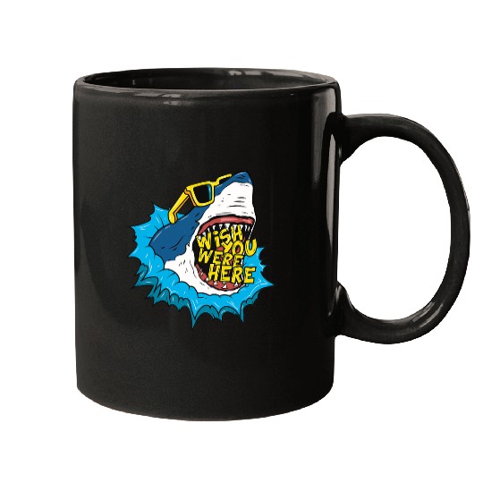 Shark Pet Wish You Were Here Shark Funny Mugs