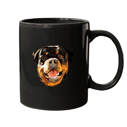 Rottweiler Pet Face Animal Dog Breeder Puppy Owner Pet Lover Mugs