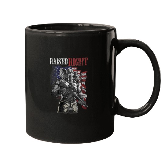 Elephant Mammal raised right elephant usa flag Mugs
