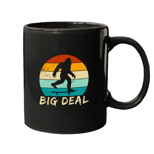 Bigfoot Pet Retro Skateboard Cryptid Sasquatch Big Deal Mugs