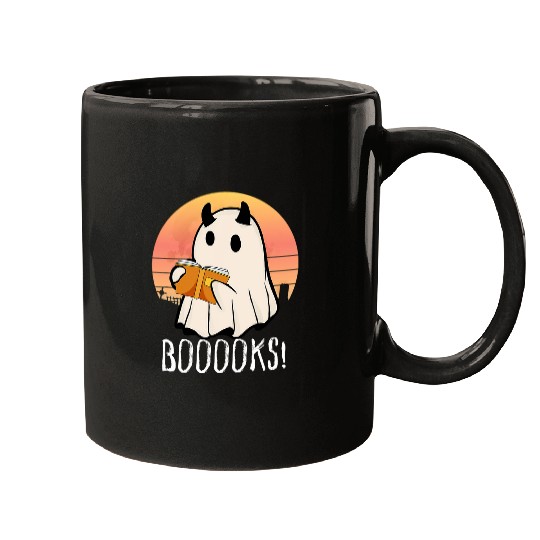 Book Fun Cute ghosts Book Reading Book Lover Halloween Teacher Booooks Mugs