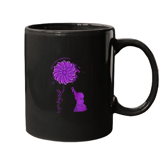 Elephant Mammal Hope Fight Cure Sunflower Mugs