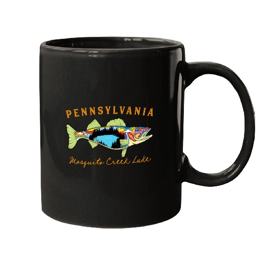 Fishing Fun Pennsylvania Creek Mosquito Lake Walleye Fishing Mugs