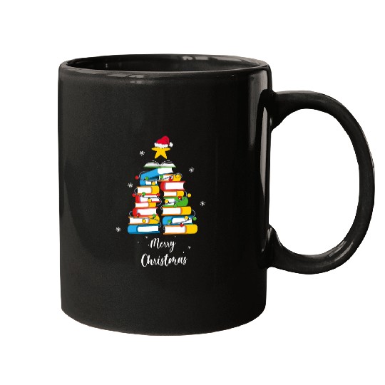 Book Fun Merry Christmas Tree Love reading books Librarian nerd 0 Mugs