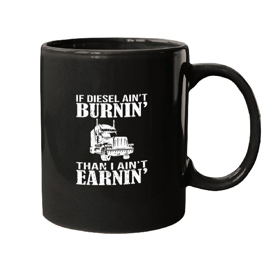 Truck Fun Funny Diesel Trucker Big Rig SemiTrailer Truck Driver 6 Mugs
