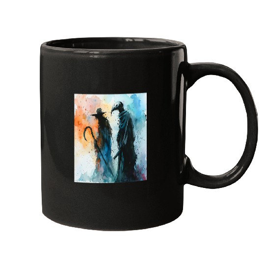 bests Friend Grim Reaper and Plague Doctor Healing Duo Art 23 Mugs