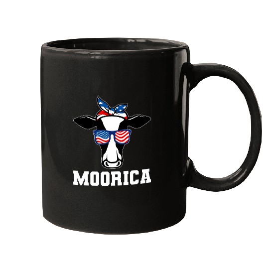 Cow Pet Moorica Highland Cow Fourth 4th Of July USA Patriotic Cow Mugs