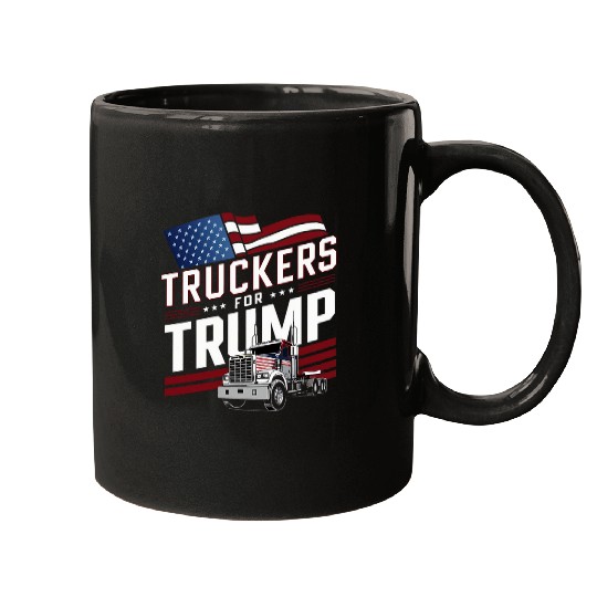Truckers For Trump Awesome Semi Truck Driver Gear and Tees Mugs