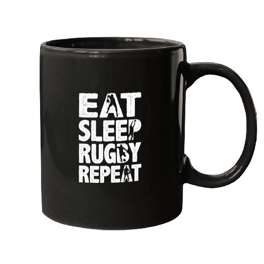 Sport Rugby Eat Sleep Rugby Repeat Rugby Gifts for Men Funny Rugby Mugs
