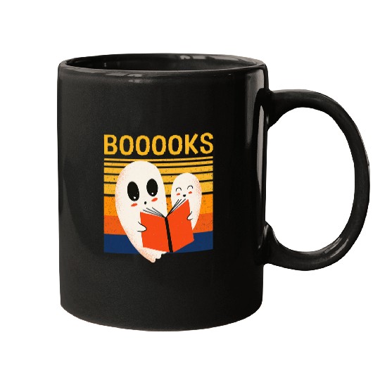 Book Fun Cute ghosts Book Reading Halloween Teacher Puns Booooks Mugs