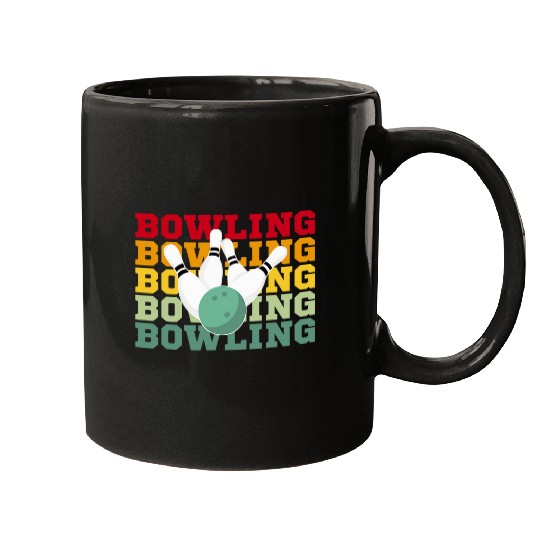 Sport Bowling Team Retro Bowling Mugs