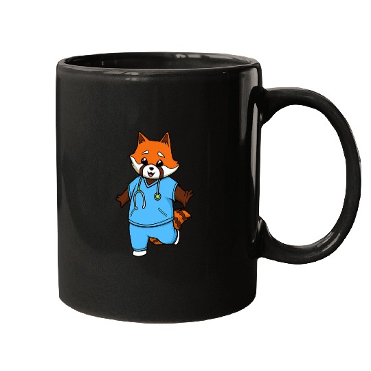 nurses Job Comic red panda nurses Mugs