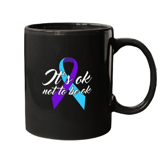 suicides Prevention 988 Ribbon ok not to be ok suicides awareness depression mental health Mugs