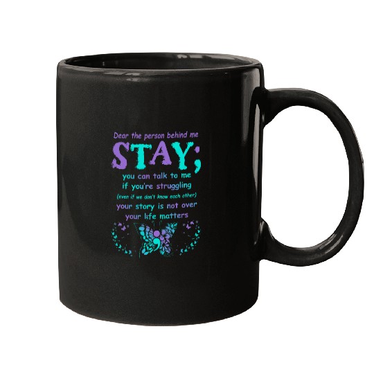 suicides Prevention 988 Ribbon Person Behind suicides Prevention Depression Awareness Mugs