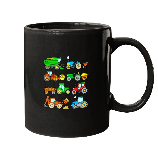 Excavator Fun Popular Farm Vehicles Tractors Seeder Harvester Mugs