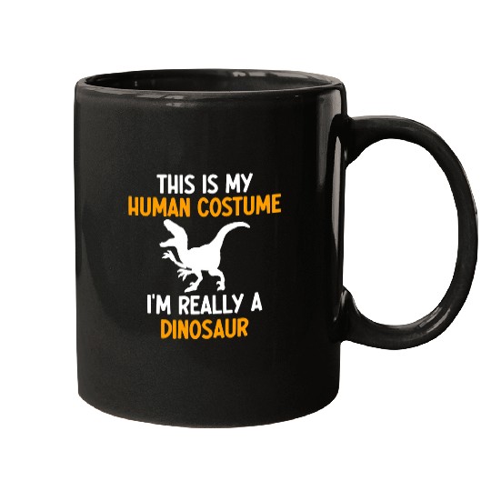 Dinosaur Pet This Is My Human Costume Im Really A Dinosaur Halloween 3 Mugs