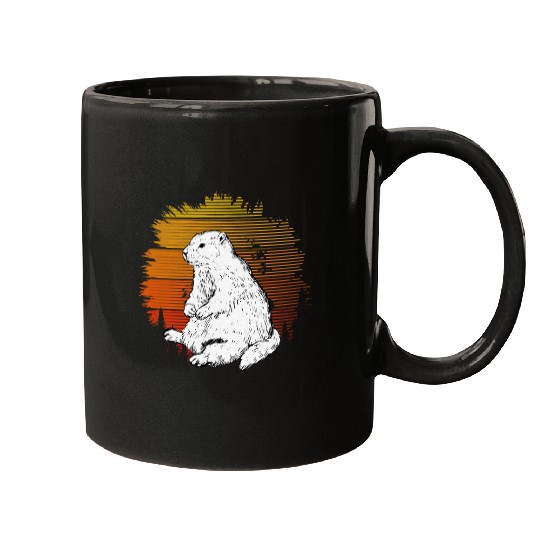 Beaver Pet Groundhog Sunset Design For Land Beaver Groundhog Day Mugs