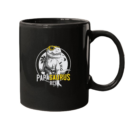 Dinosaur Pet Mens Papasaurus T rexs Funny Dinosaur Daddy Papa Saurus 1 Mugs