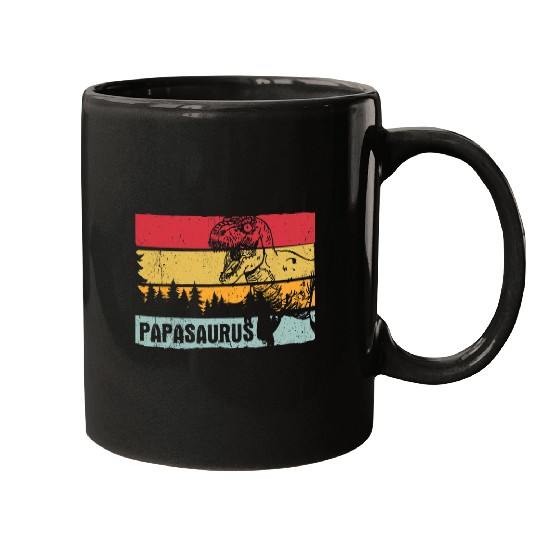 Dinosaur Pet Mens Papasaurus rexs Dinosaur Papa Saurus Fathers Day Mugs
