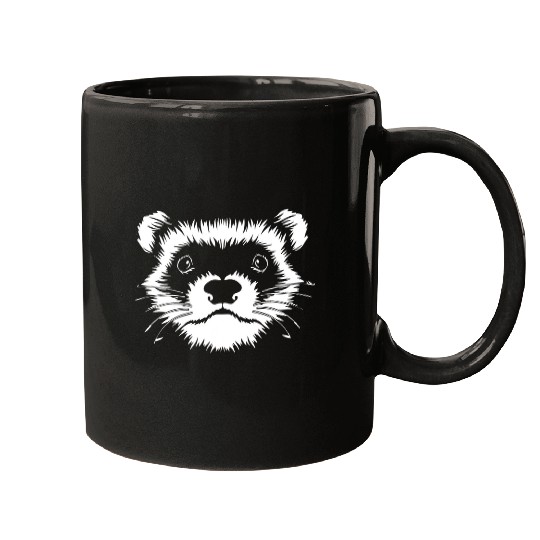 Ferret Pet Face Graphic Illustration for Mom Funny Lovers Mugs