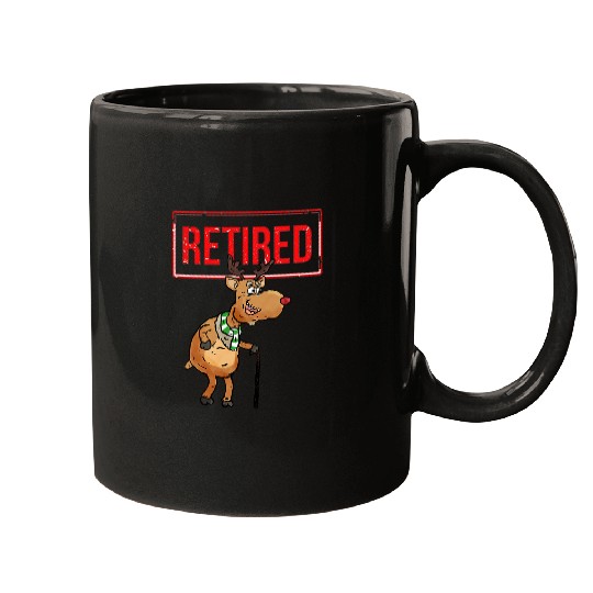 Book Fun RUDOLPH RETIRED MIDLIFE CHRISTMAS Mugs