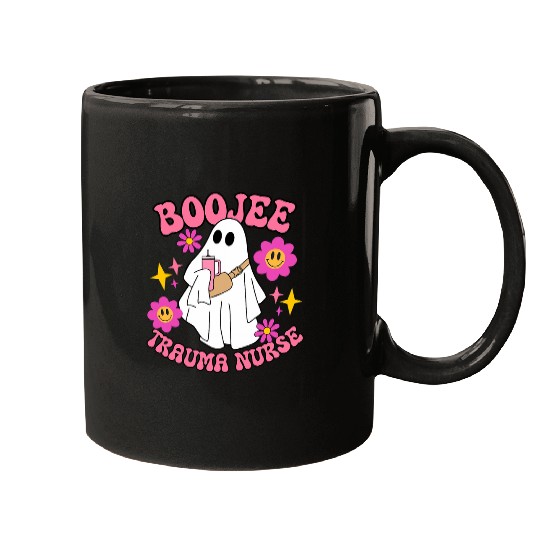 nurses Job Halloween tumbler ghoul boojee trauma nurses RN Mugs