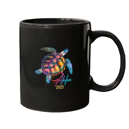 Turtle Pet Aloha Tie Dye Sea Turtle Theme Family Vacation 26 Mugs