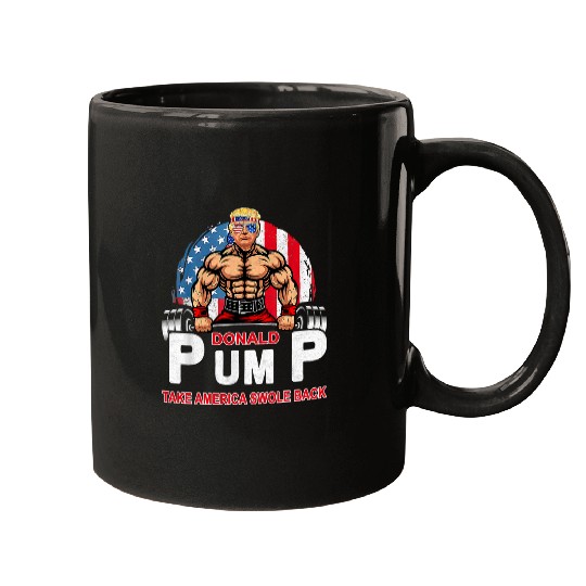 Donald Pump Take America Swole Back Gym Fitness Trump 2024 Mugs