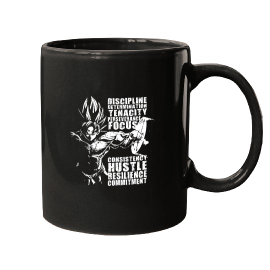 Discipline Focus Train Insaiyan Anime Gym Fitness Workout Mugs