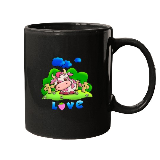 Cow Pet Strawberry Cow Design 17 Mugs