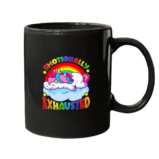 Unicorn Pet Emotionally Exhausted Unicorn Funny Tired Worn Out Sleepy Mugs