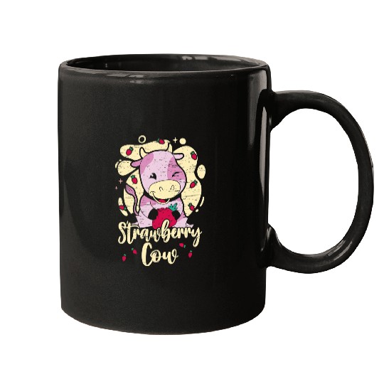 Cow Pet Strawberry Cow Kawaii Pink Cow Milky Drink Lover 479 Mugs