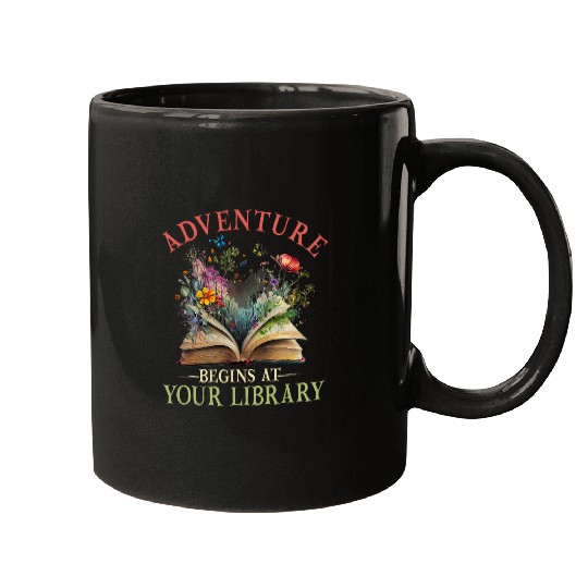 Book Fun Adventure Begins At Your Library Summer Reading 04 Flowers Mugs