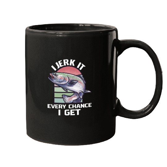 Fishing Fun I Jerk It Every Chance I Get Bass Fish Mugs