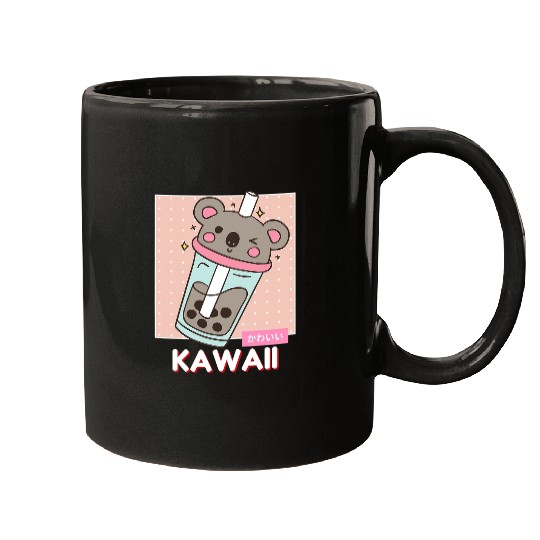 Koala Pet Boba Milk Tea Kawaii Cute Koala Bubble Tea Kawaii Aesthetic Mugs
