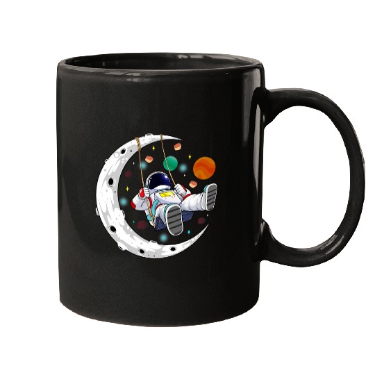 Astronaut Job Moon Swing Astronaut Stars Space Man Galaxy Funny Astronomy Mugs