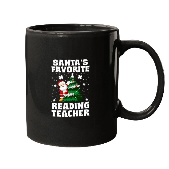 Book Fun Santas Favorite Reading Teacher xmass School Staff Lover Mugs
